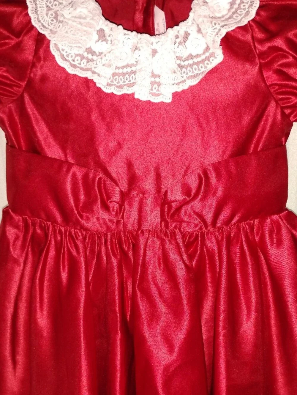 American Girl x Janie & Jack Girls Holly-Red Holiday Party Satin Xmas Dress 4